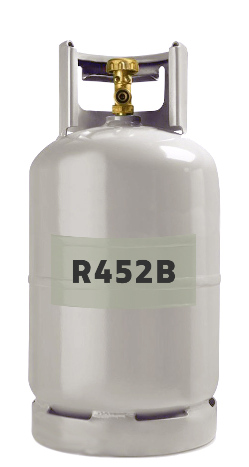8801208 R452B (XL55) Borgcilinder •Vulgewicht kg.: 9 •UN code: 3161 •ADR Code: 2.1 •Tunnel Code: (B/D) •Vloeibaar gemaakt gas, brandbaar N.E.G. (Difluormethaan, 2, 3, 3, 3-Tetrafluorpropeen)