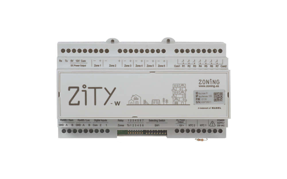 7080006 ZITY-W 2-6 zones Wired control panel